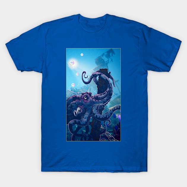 Giant Purple Octopus T-Shirt by Clifficus